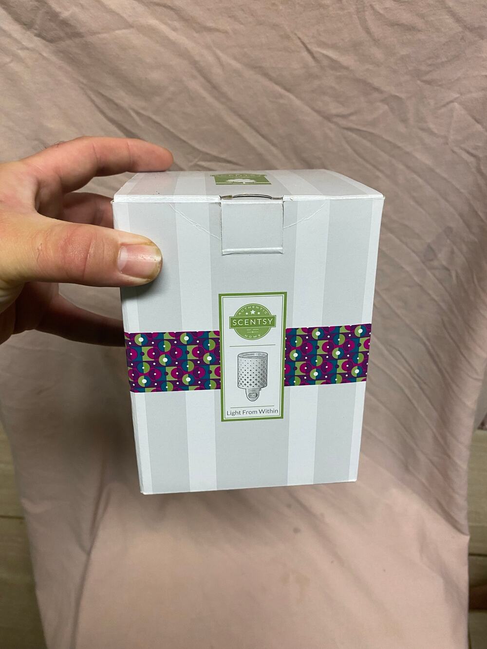 Scentsy Night Light From Within Plug-in Mini Wax Warmer White Pierced Design New